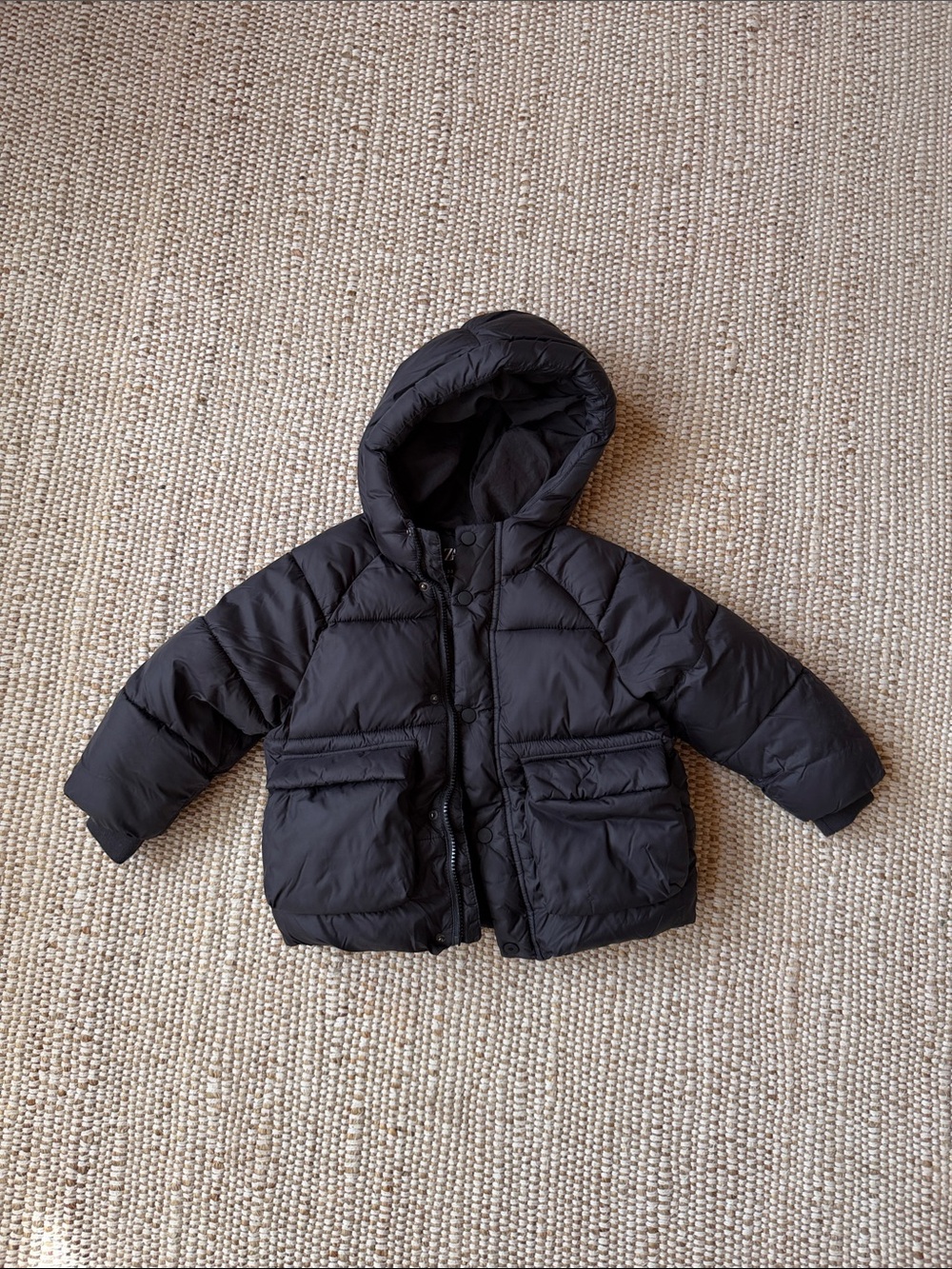 Zara Black Hooded Kids Puffer Coat